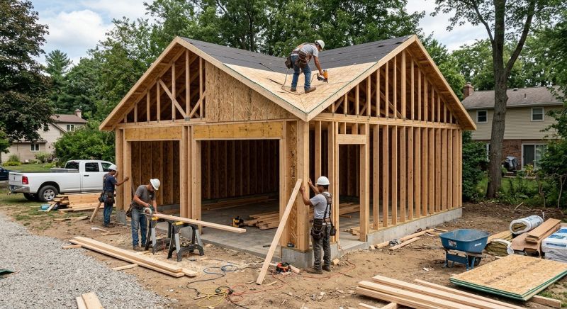 Detached Garage Construction in Katy, TX