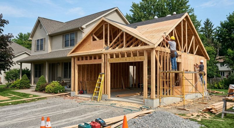 Two Story Garage Construction in Conroe, TX